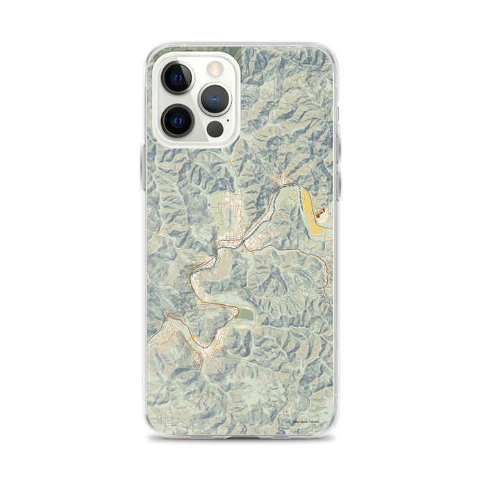 Custom Guerneville California Map iPhone 12 Pro Max Phone Case in Woodblock