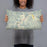 Person holding 20x12 Custom Guerneville California Map Throw Pillow in Woodblock