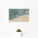 12x18 Gulfport Mississippi Map Print Landscape Orientation in Afternoon Style With Small Cactus Plant in White Planter