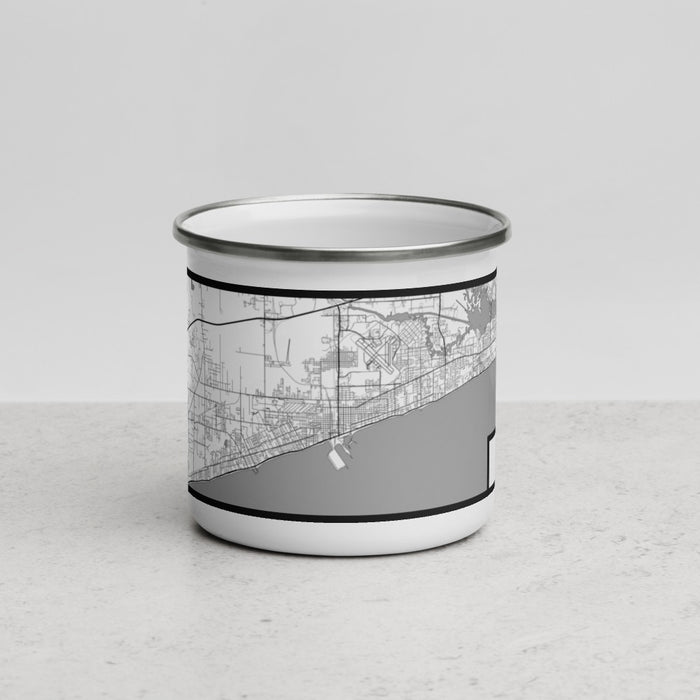 Front View Custom Gulfport Mississippi Map Enamel Mug in Classic