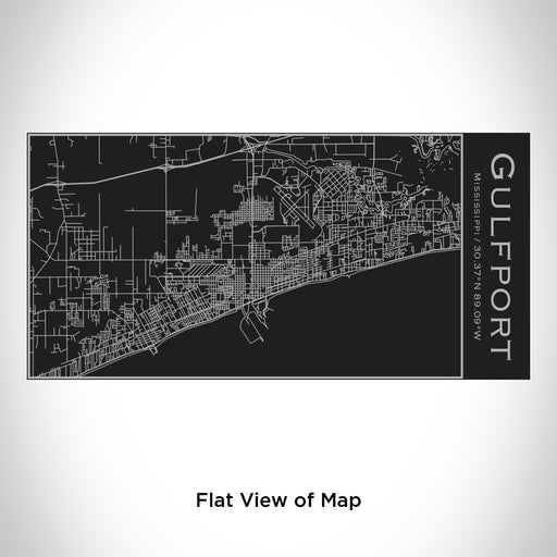 Rendered View of Gulfport Mississippi Map Engraving on 17oz Stainless Steel Insulated Cola Bottle in Black