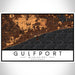 Gulfport Mississippi Map Print Landscape Orientation in Ember Style With Shaded Background