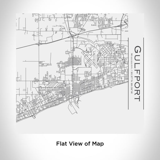 Rendered View of Gulfport Mississippi Map Engraving on 17oz Stainless Steel Insulated Tumbler in White