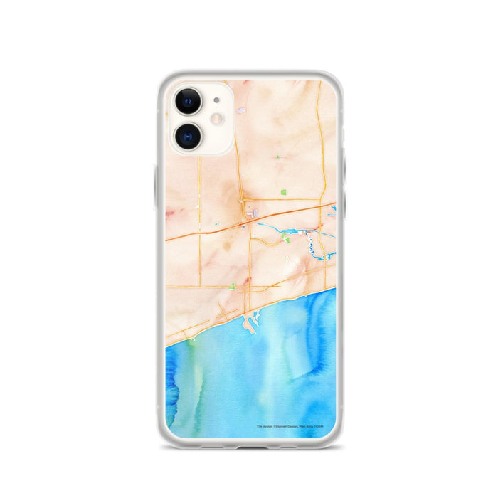 Custom Gulfport Mississippi Map Phone Case in Watercolor