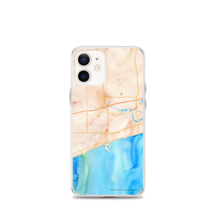 Custom Gulfport Mississippi Map iPhone 12 mini Phone Case in Watercolor
