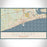 Gulfport Mississippi Map Print Landscape Orientation in Woodblock Style With Shaded Background