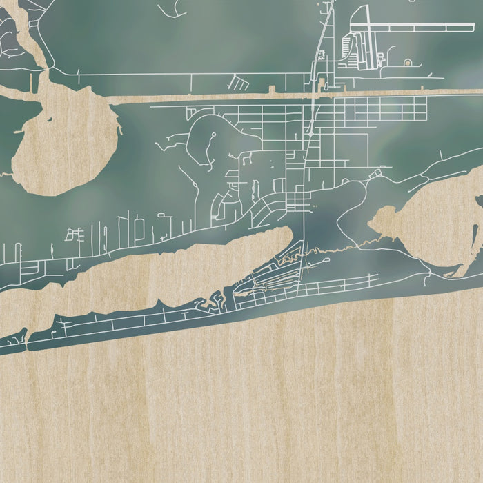 Gulf Shores Alabama Map Print in Afternoon Style Zoomed In Close Up Showing Details