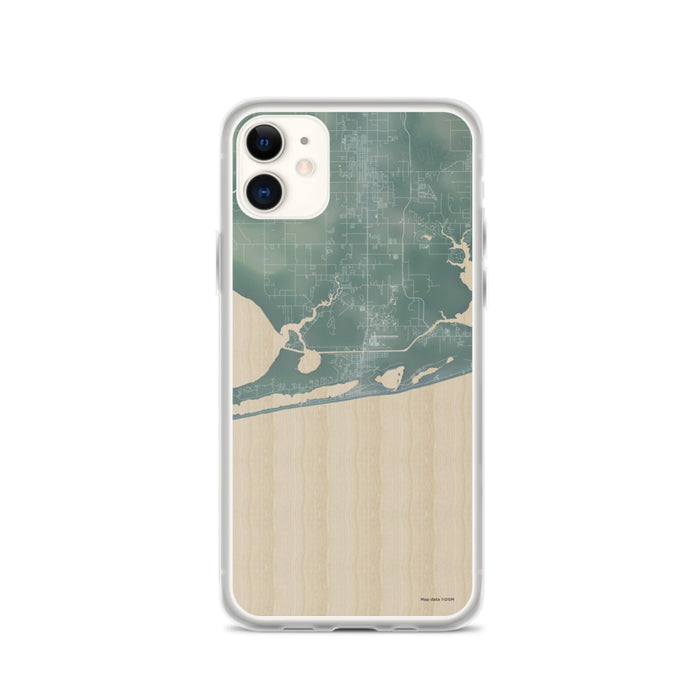 Custom iPhone 11 Gulf Shores Alabama Map Phone Case in Afternoon