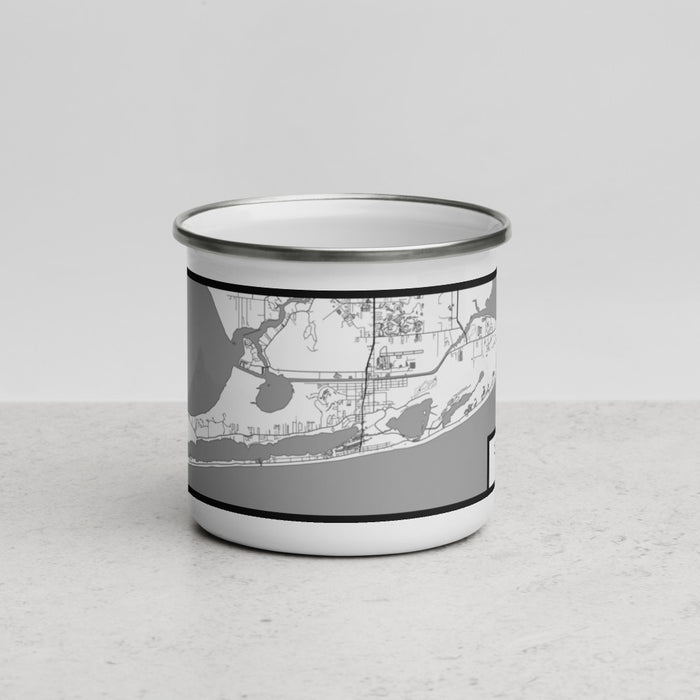 Front View Custom Gulf Shores Alabama Map Enamel Mug in Classic