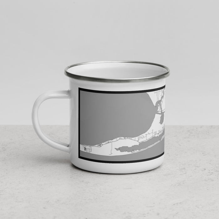 Left View Custom Gulf Shores Alabama Map Enamel Mug in Classic