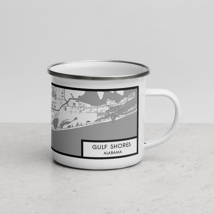 Right View Custom Gulf Shores Alabama Map Enamel Mug in Classic