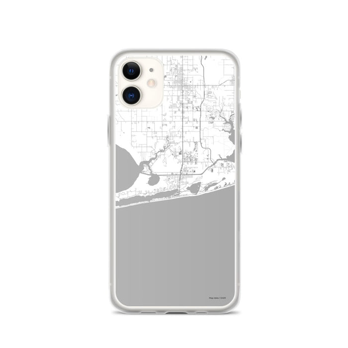 Custom iPhone 11 Gulf Shores Alabama Map Phone Case in Classic