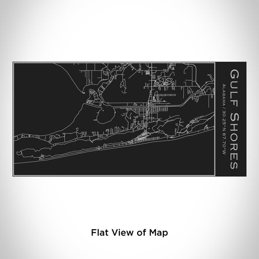 Rendered View of Gulf Shores Alabama Map Engraving on 17oz Stainless Steel Insulated Cola Bottle in Black