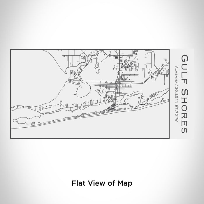 Rendered View of Gulf Shores Alabama Map Engraving on 17oz Stainless Steel Insulated Cola Bottle in White
