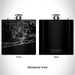 Rendered View of Gulf Shores Alabama Map Engraving on 6oz Stainless Steel Flask in Black