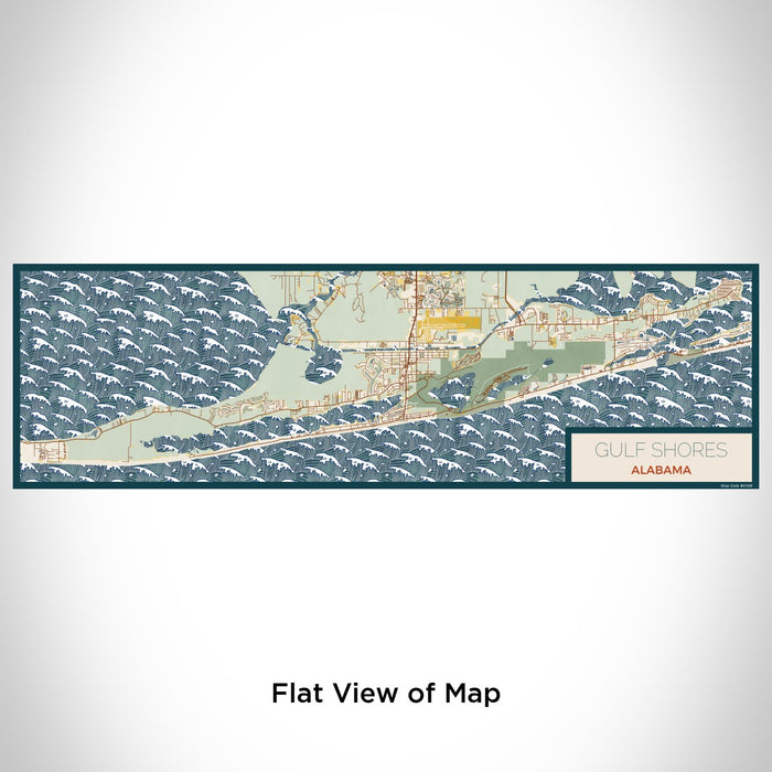 Flat View of Map Custom Gulf Shores Alabama Map Enamel Mug in Woodblock