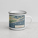 Right View Custom Gulf Shores Alabama Map Enamel Mug in Woodblock