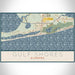 Gulf Shores Alabama Map Print Landscape Orientation in Woodblock Style With Shaded Background