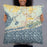 Person holding 22x22 Custom Gulf Shores Alabama Map Throw Pillow in Woodblock