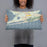 Person holding 20x12 Custom Gulf Shores Alabama Map Throw Pillow in Woodblock