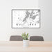 24x36 Gull Lake Minnesota Map Print Lanscape Orientation in Classic Style Behind 2 Chairs Table and Potted Plant