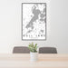 24x36 Gull Lake Minnesota Map Print Portrait Orientation in Classic Style Behind 2 Chairs Table and Potted Plant