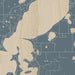 Gull Lake Minnesota Map Print in Afternoon Style Zoomed In Close Up Showing Details