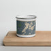 Front View Custom Gull Lake Minnesota Map Enamel Mug in Afternoon on Cutting Board