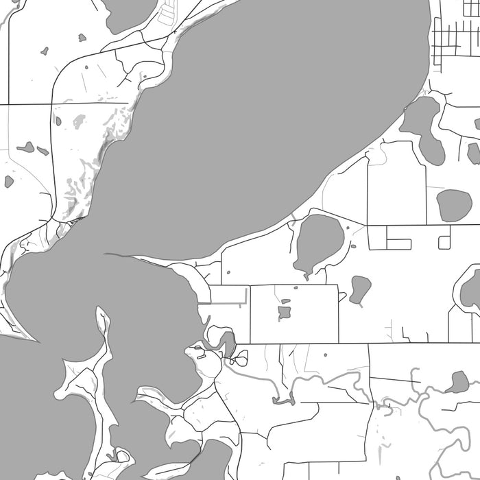 Gull Lake Minnesota Map Print in Classic Style Zoomed In Close Up Showing Details