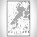 Gull Lake Minnesota Map Print Portrait Orientation in Classic Style With Shaded Background