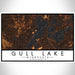 Gull Lake Minnesota Map Print Landscape Orientation in Ember Style With Shaded Background