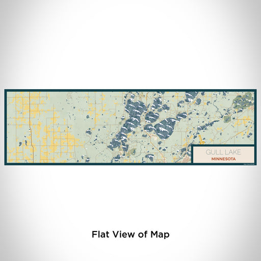 Flat View of Map Custom Gull Lake Minnesota Map Enamel Mug in Woodblock