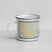 Left View Custom Gull Lake Minnesota Map Enamel Mug in Woodblock