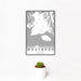 12x18 Gustavus Alaska Map Print Portrait Orientation in Classic Style With Small Cactus Plant in White Planter