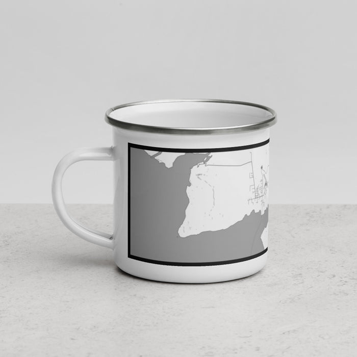 Left View Custom Gustavus Alaska Map Enamel Mug in Classic