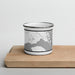 Front View Custom Gustavus Alaska Map Enamel Mug in Classic on Cutting Board