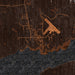 Gustavus Alaska Map Print in Ember Style Zoomed In Close Up Showing Details