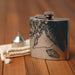 Gustavus Alaska Custom Engraved City Map Inscription Coordinates on 6oz Stainless Steel Flask