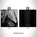 Rendered View of Gustavus Alaska Map Engraving on 6oz Stainless Steel Flask in Black