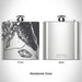 Rendered View of Gustavus Alaska Map Engraving on 6oz Stainless Steel Flask