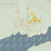 Gustavus Alaska Map Print in Woodblock Style Zoomed In Close Up Showing Details
