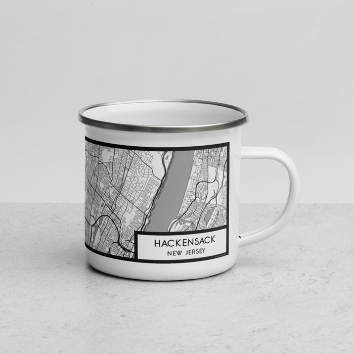 Right View Custom Hackensack New Jersey Map Enamel Mug in Classic