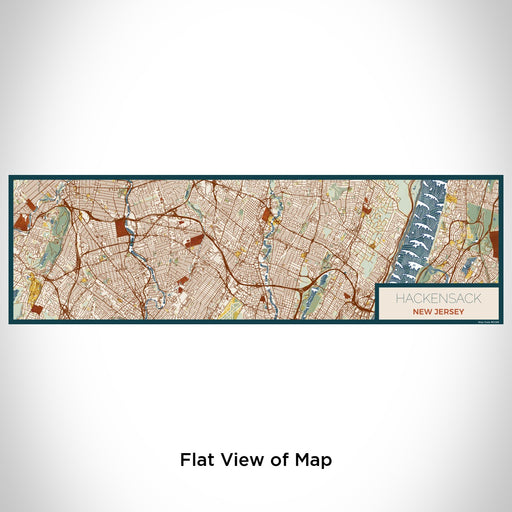 Flat View of Map Custom Hackensack New Jersey Map Enamel Mug in Woodblock