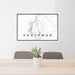 24x36 Hagerman Idaho Map Print Lanscape Orientation in Classic Style Behind 2 Chairs Table and Potted Plant