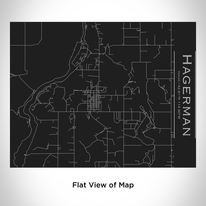 Rendered View of Hagerman Idaho Map Engraving on 20oz Stainless Steel Insulated Bottle with Bamboo Top in Black