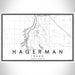 Hagerman Idaho Map Print Landscape Orientation in Classic Style With Shaded Background