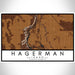 Hagerman Idaho Map Print Landscape Orientation in Ember Style With Shaded Background