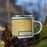 Right View Custom Hagerman Idaho Map Enamel Mug in Woodblock on Grass With Trees in Background
