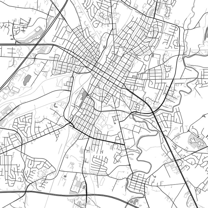 Hagerstown Maryland Map Print in Classic Style Zoomed In Close Up Showing Details