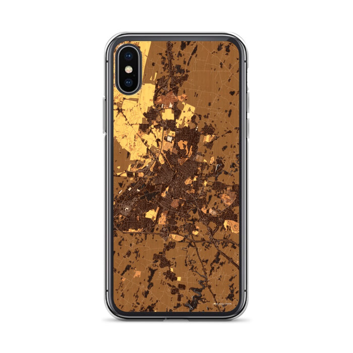 Custom iPhone X/XS Hagerstown Maryland Map Phone Case in Ember